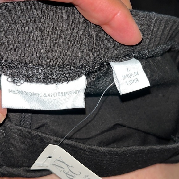 New York & Co Black Leggings w/ peek a boo tie along legs. Large new w/ tags. - Picture 4 of 5